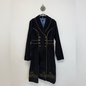 Hot Topic BBC Dr Who Embroidered Tardis Corduroy Trench Coat Cosplay Women’s M
